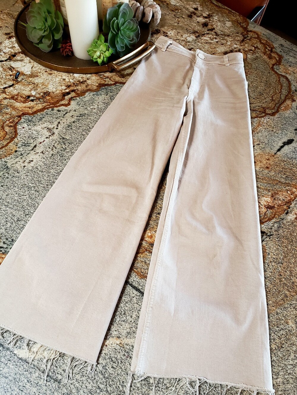 Zara Marine Straugh Wide Leg Jeans Sz 0
